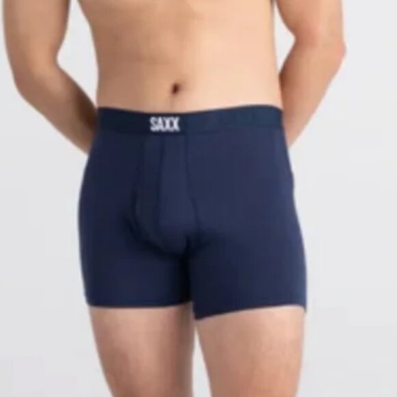 SAXX Ultra Super Soft Stretch Boxer Brief BallPark Pouch Navy Blue L and XXL - Picture 1 of 14